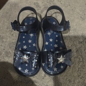 Mini Melissa Navy Starry Sandals
